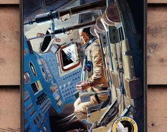 Wooden sign - Apollo 12 Concept art / Nasa - reproduction concept design sign- U.S. Duty Free!!