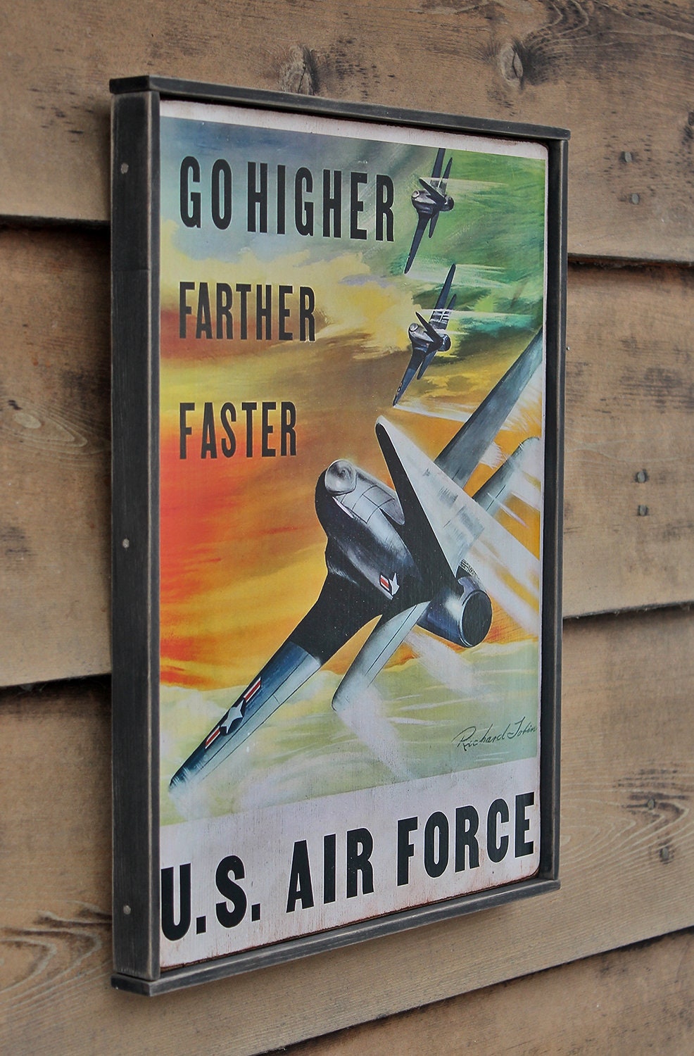Handmade Distressed Wooden Sign ' Go Higher, Further, Faster