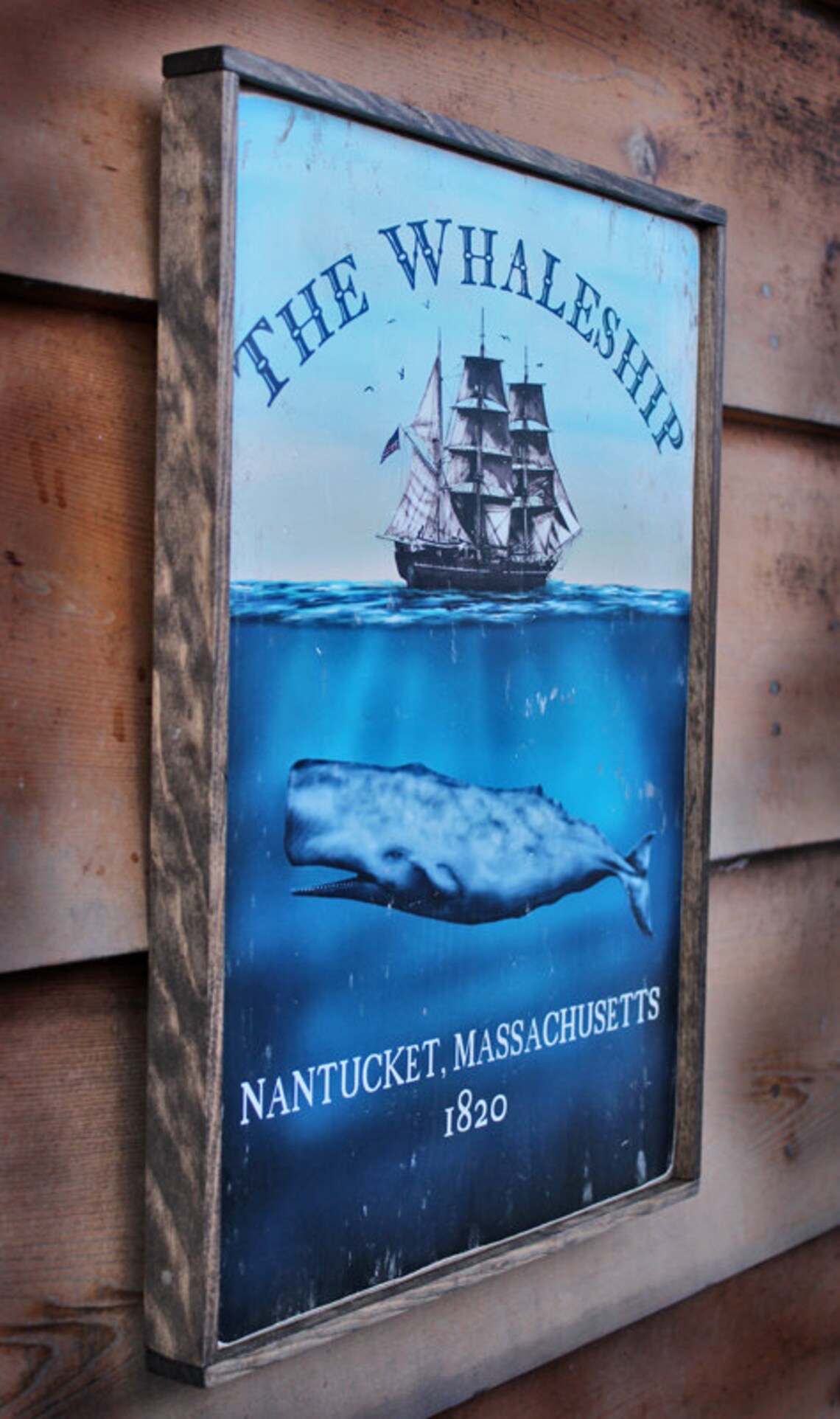 Vintage Nautical Wooden Sign 'the Whaleship' Etsy