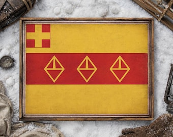 Distressed wooden sign ' Ernest Shackleton's Expedition Sledging Flag ‘ artistic reproduction concept'