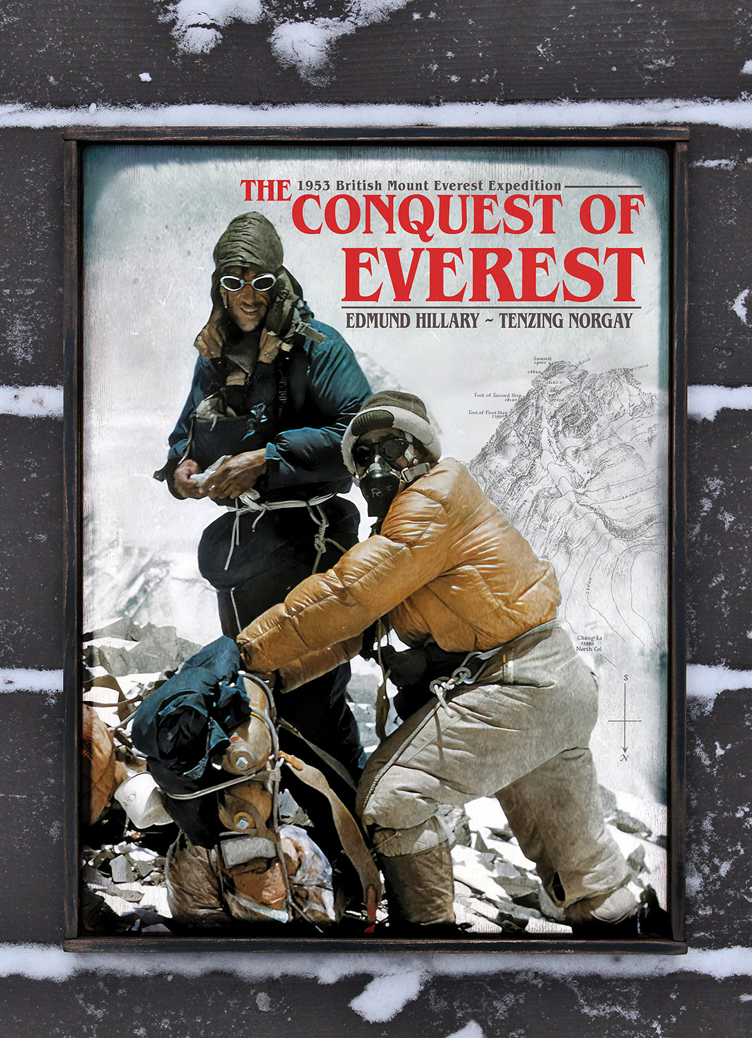 Distressed Wooden Sign ' Conquest of Everest ' Original Design