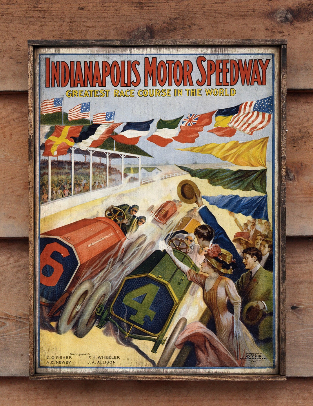 Indy 500 Indianapolis Motor Speedway Distressed Chrome Neon By Fifthsun