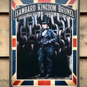 Distressed wooden sign &#39; Isambard Kingdom Brunel &#39; original design concept.