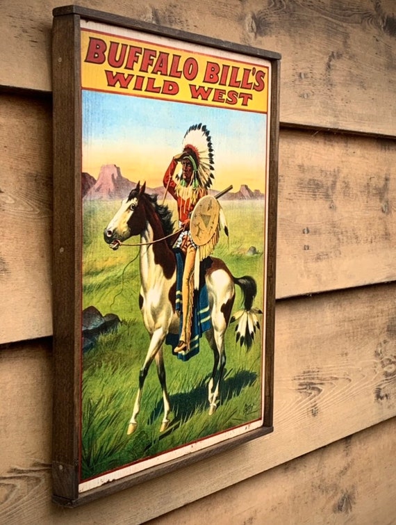 Distressed Wooden Sign 'buffalo Bill's Wild West Chief