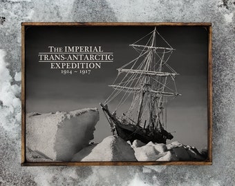 Vintage wooden sign 'Imperial Trans Antarctic Expedition'.