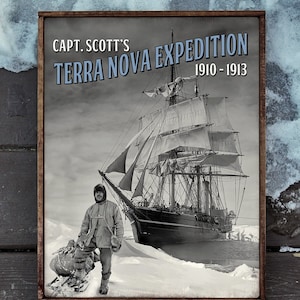 Distressed wooden sign &#39; Terra Nova Expedition &#39; original design concept.