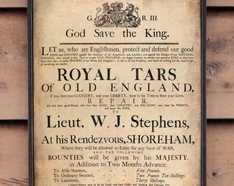 NEW!!** Distressed wooden sign ' ROYAL TARS of Old England  ' Reproduction sign- U.S. Duty Free!!