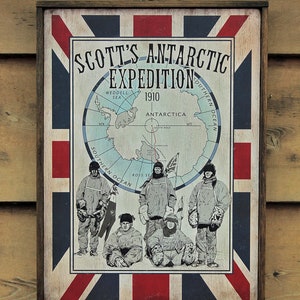 Distressed wooden sign &#39; Scott at the Pole &#39; original design concept.