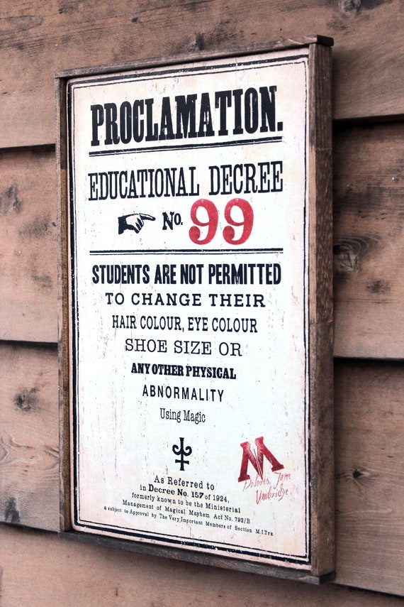 wooden \u0027Educational Decree #99\u0027 sign. style Vintage style sign. \u0027Educational Decree wooden #99\u0027 Vintage
