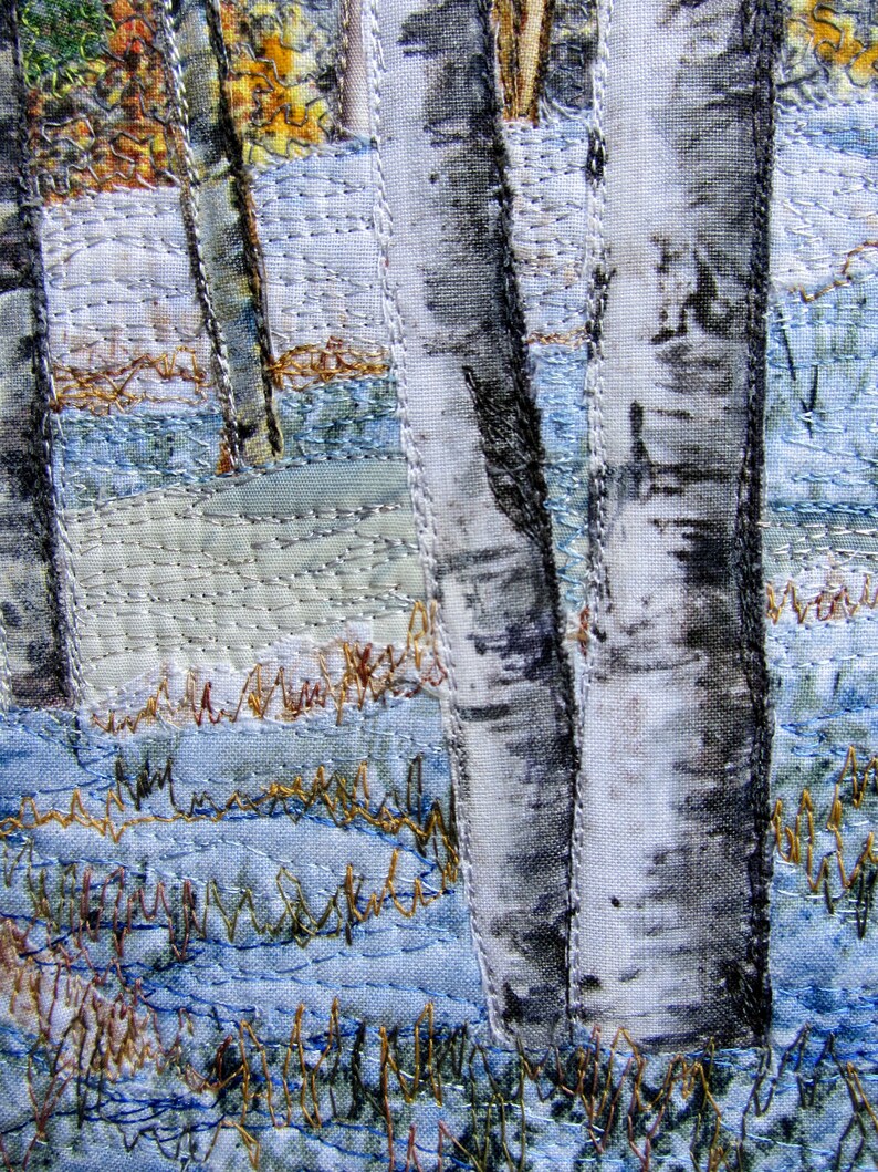 Original Landscape Framed Art Birch Trees Snow Winter Etsy