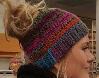 Wool Ponytail Hat | Etsy Ireland
