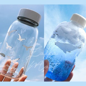 Deer Transparent Frosted Water Bottle Tumbler Drink Container Details about   Cute Sakura Bird 