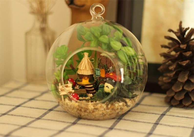 DIY Mini Forest Garden Terrarium Terrarium Glass Globe Mini Etsy Canada