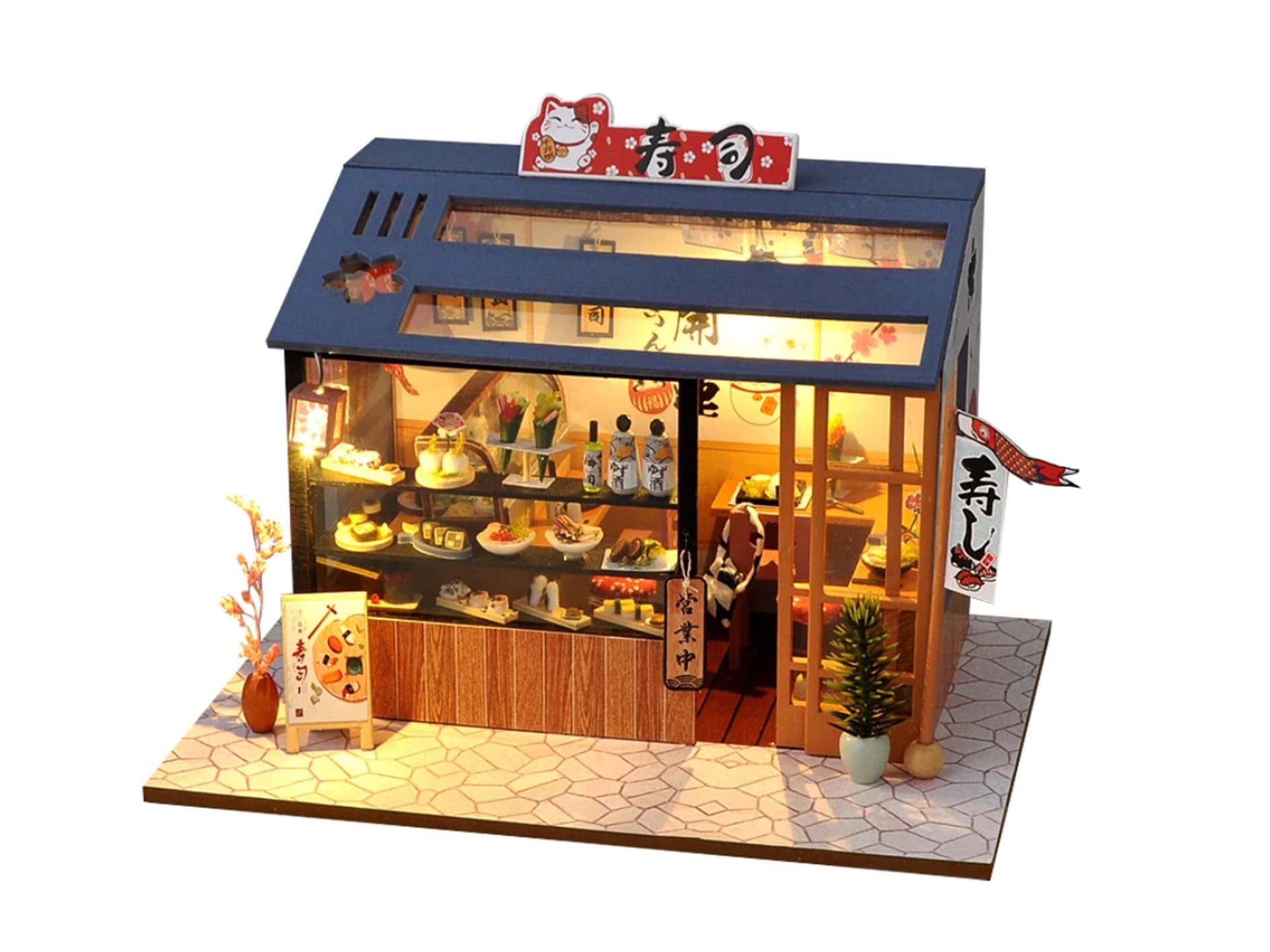 DIY Traditional Japanese Yatai Izakaya Bar Sushi Restaurant Dollhouse…