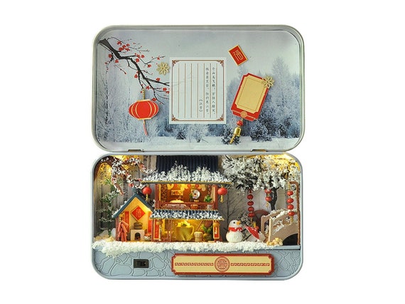 DIY Miniature Tin Dollhouse Craft Kit - Style B