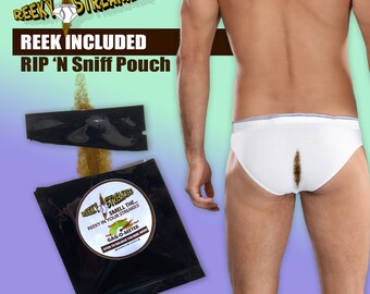 Pre-Stained Tighty Whities Underwear- REEK INCLUDED - Reeky Streakies   - Gag Gifts Are Fun