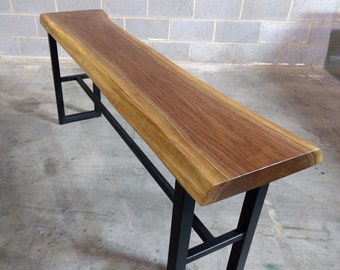 Live Edge Black Walnut Console Table