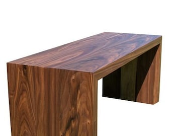 Black Walnut Waterfall Bench, Black Walnut Waterfall Coffee Table works as an entry or table bench, Waterfall Bench, Walnut Waterfall