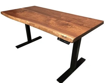 Power Lifted Live Edge Desk, Power Lifted, Stand Up Desk, Live Edge Stand Up Desk, Adjustable Desk, Office Desk, Home Office