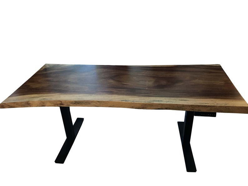 Power Lifted Live Edge Desk Stand Up Adjule Office Home Ready To Ship