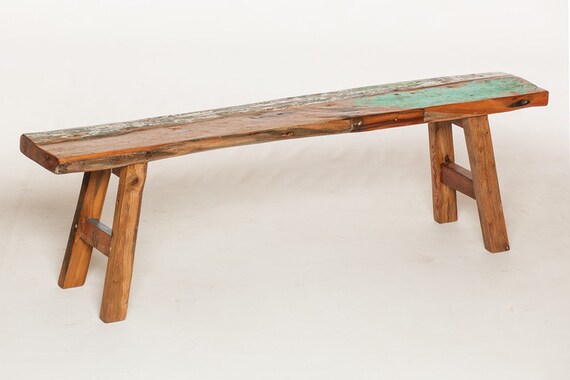 Patio Furniture Reclaimed Teak Bench Made From Reclaimed Bali Etsy