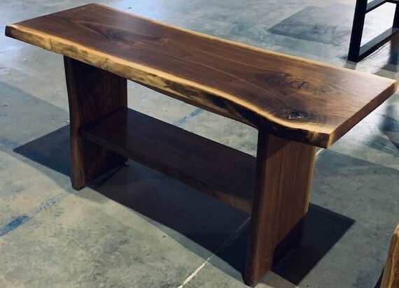 Live edge walnut sofa table deals