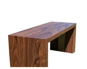 Black Walnut Waterfall Bench, Coffee Table, Entryway Table, Dining Table Bench