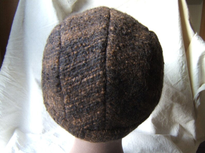 Unisex peaked cap Felted alpaca wool peaked hat Alpaca peaked cap Brown /& black alpaca hat