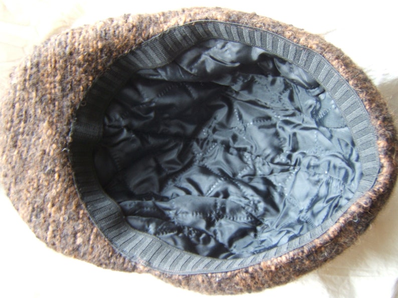 Unisex peaked cap Felted alpaca wool peaked hat Alpaca peaked cap Brown /& black alpaca hat