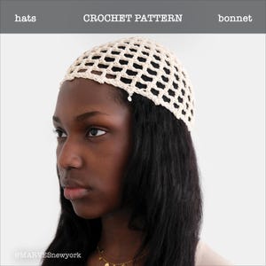 Patrón de crochet: gorro de malla, gorro de malla, patrón de crochet para principiantes