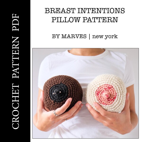 Patron de coussin boobie au crochet, modèle de démonstration de poitrine, téléchargement PDF instantané, modèle de coussin au crochet adapté aux débutants