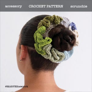 CROCHET PATTERN Kinda Dramatic Oversized Crochet Scrunchie, Beginner Friendly Simple, Easy Crochet Pattern, Ruffle Scrunchie Pattern