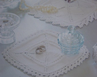 Two Coasters Set Lace Style Hand Knitted