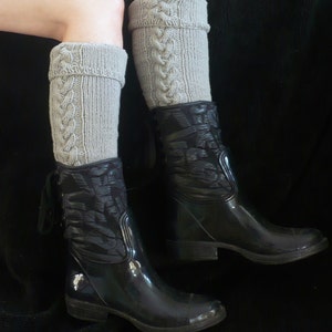 Long Cable Hand Knitted Ladies / Girls / Women Socks Wool