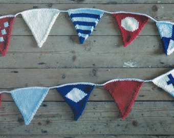 Nautical Bunting Signal Flag Style Knitted Multicoloured