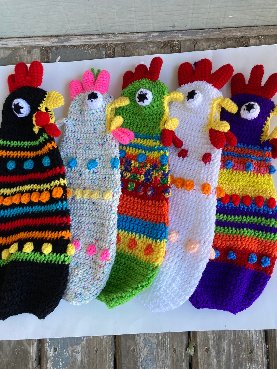 Crocheted Chicken Plastic Bag Holder/chicken Bag Keeper Etsy