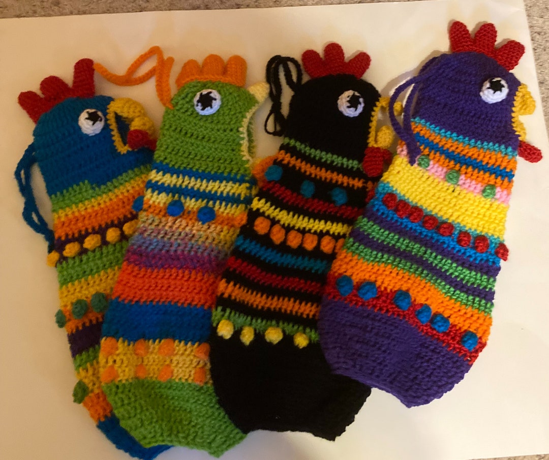 Crocheted Chicken Plastic Bag Holder/chicken Bag Keeper Etsy