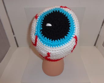 Crochet Creepy Eyeball Hat/Adult