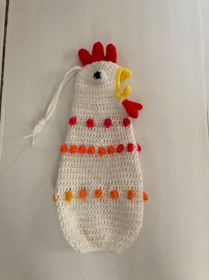 Crocheted Chicken Plastic Bag Holder/chicken Bag Keeper Etsy