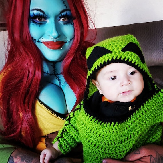 Green OOgie Boogie Costume/Halloween Costume/Crocheted Costume/Size 6-12  Month