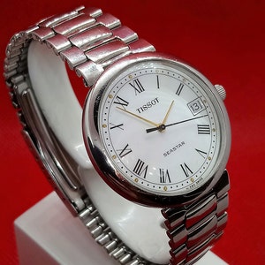 Tissot Seastar Stainless Watch – Vintage Tissot Watch/Mens Dress Watch/Date Watch – Tissot Mens Watch/Vintage Sport Watch - Boyfriend Watch