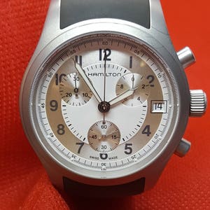 Hamilton Mens Compax Chronograph Watch - Vintage Quartz Chronograph Watch - Mens Premium Retro Watch - Mens Precision Sport Watch