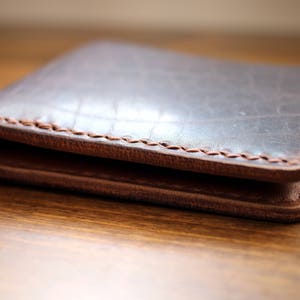 Traditional Leather Bifold Wallet Horween Waxed Flesh Dark - Etsy