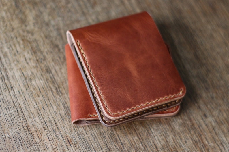 Traditional Leather Bifold Wallet horween Dublin Natural Etsy