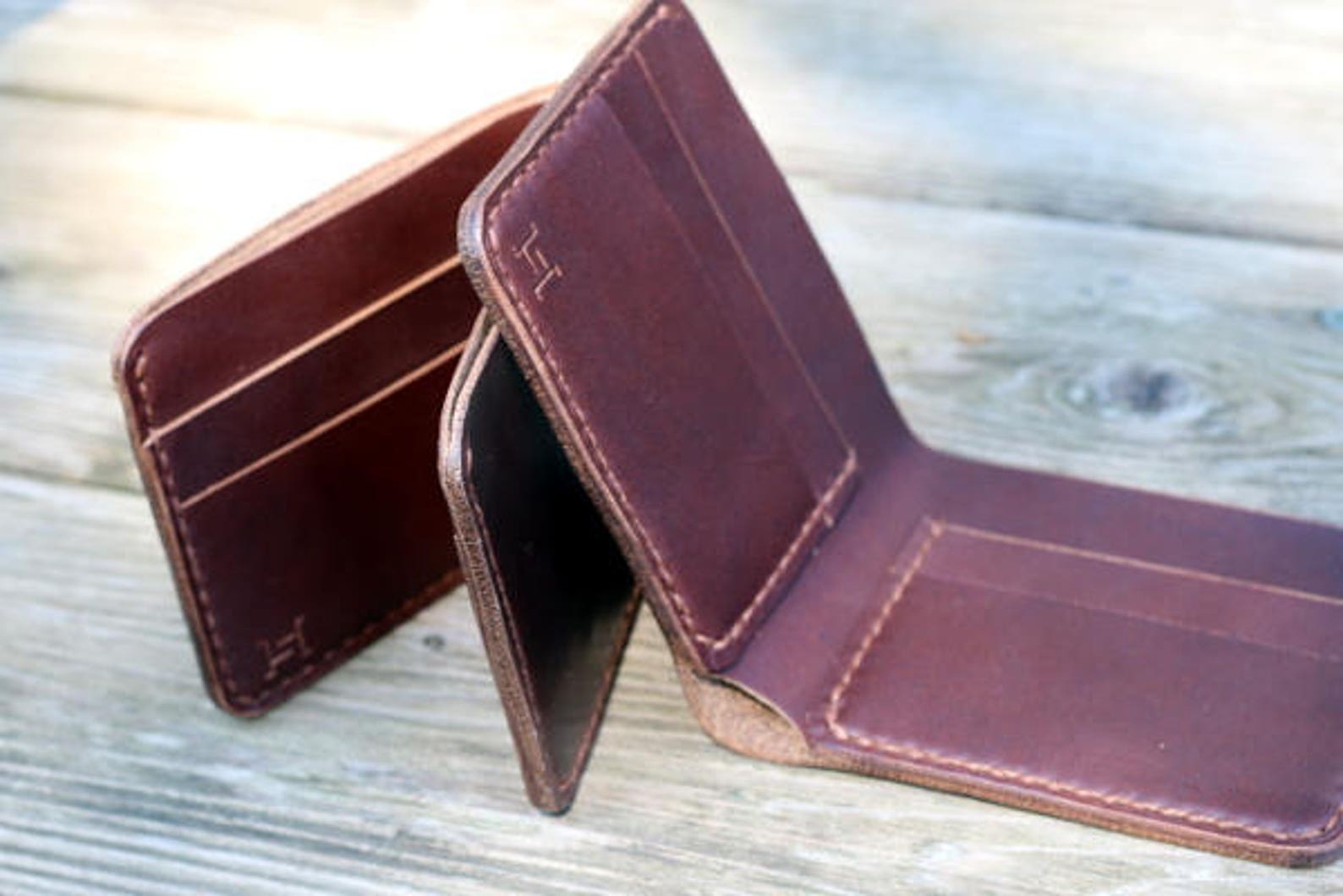 Traditional Leather Bifold Wallet horween Brown Chromexcel - Etsy