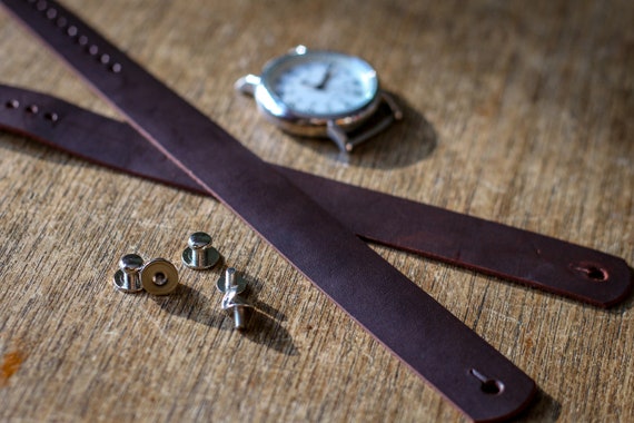Leather Watch Strap for Timex Weekender Dark Burgundy Pull Up Etsy