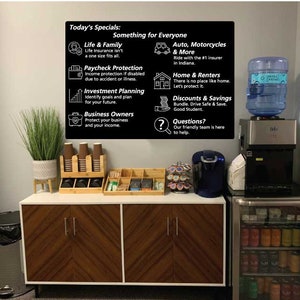 Insurance Office Coffee Station Sign – Fun Menu Design on Durable PVC or Aluminum Composite