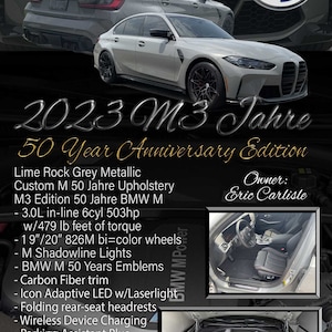 Custom Modern Car Show sign - 1/8&quot; thick PVC or aluminum composite material