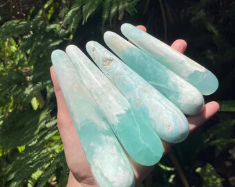Caribbean Calcite Wand, Seafoam Aragonite, Healing Crystal