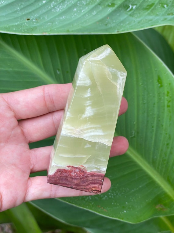 Green Onyx Tower Onyx Tower White Onyx Crystal Towers Etsy